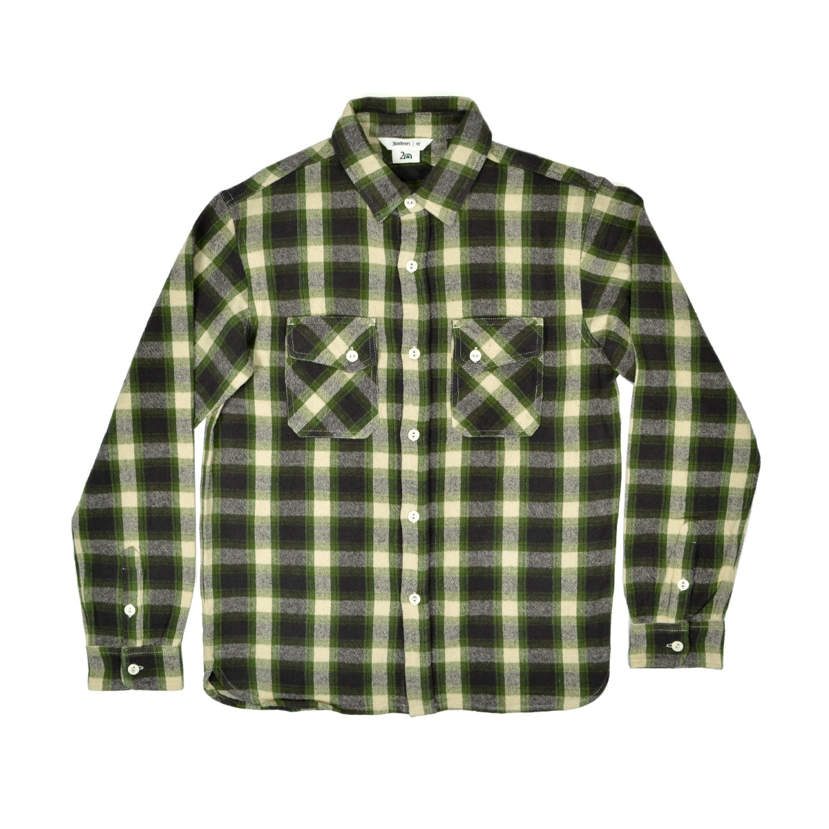 3SIXTEEN CROSSCUT FLANNEL - EMERALD SHAGGY CHECK – Reserve Supply