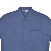 SHORT SLEEVE WORK SHIRT - BLUE PIGMENT DYE