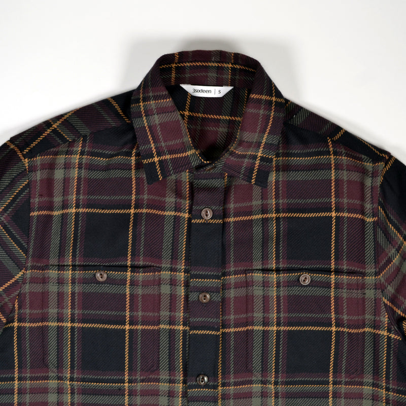 3SIXTEEN UTILITY FLANNEL - BLACK/OLIVE/PLAID