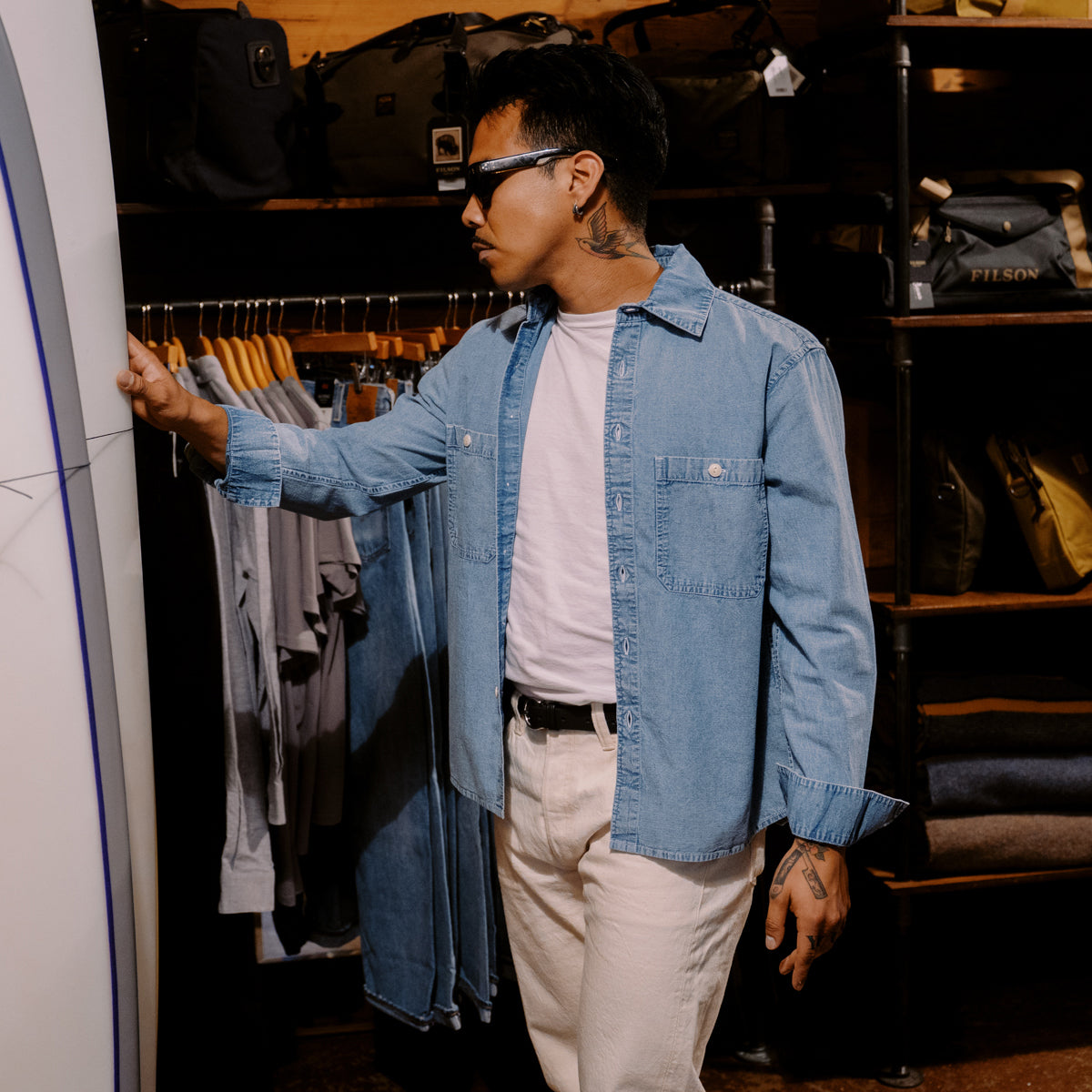 UTILITY SHIRT CHAMBRAY - WASHED INDIGO