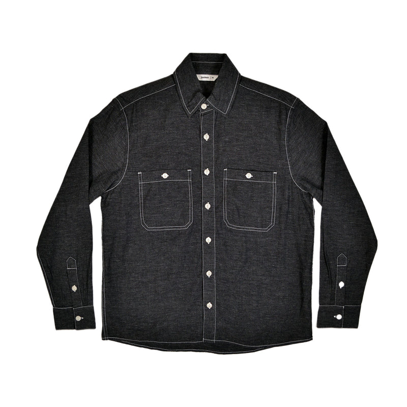 3SIXTEEN UTILITY SHIRT CHAMBRAY - BLACK