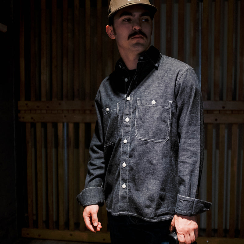 UTILITY SHIRT CHAMBRAY - BLACK