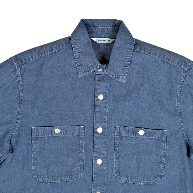 3SIXTEEN UTILITY SHIRT CHAMBRAY - INDIGO