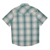 S/S FRONTIER SHIRT - ECRU / TURQUOISE PLAID
