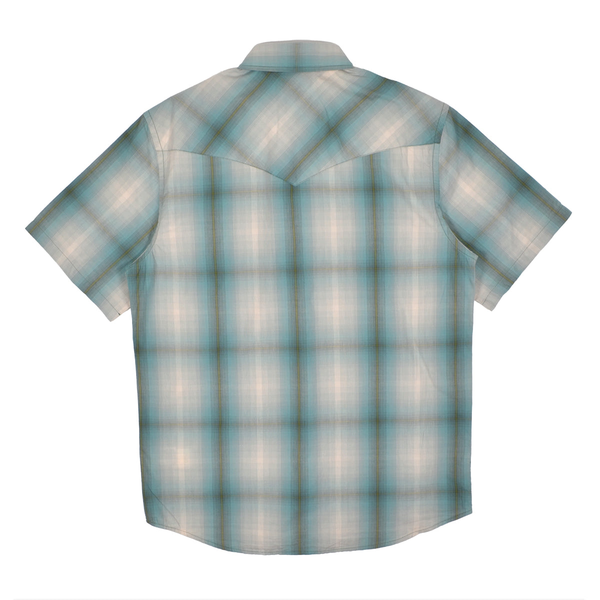 S/S FRONTIER SHIRT - ECRU / TURQUOISE PLAID
