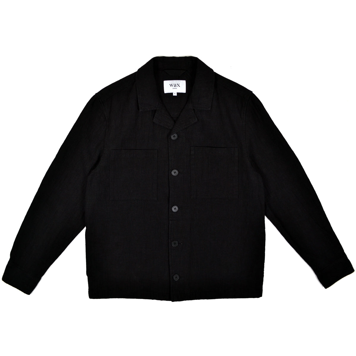 ALDRED OVERSHIRT COTTON LINEN - BLACK