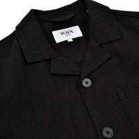 ALDRED OVERSHIRT COTTON LINEN - BLACK