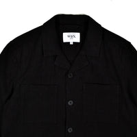 ALDRED OVERSHIRT COTTON LINEN - BLACK