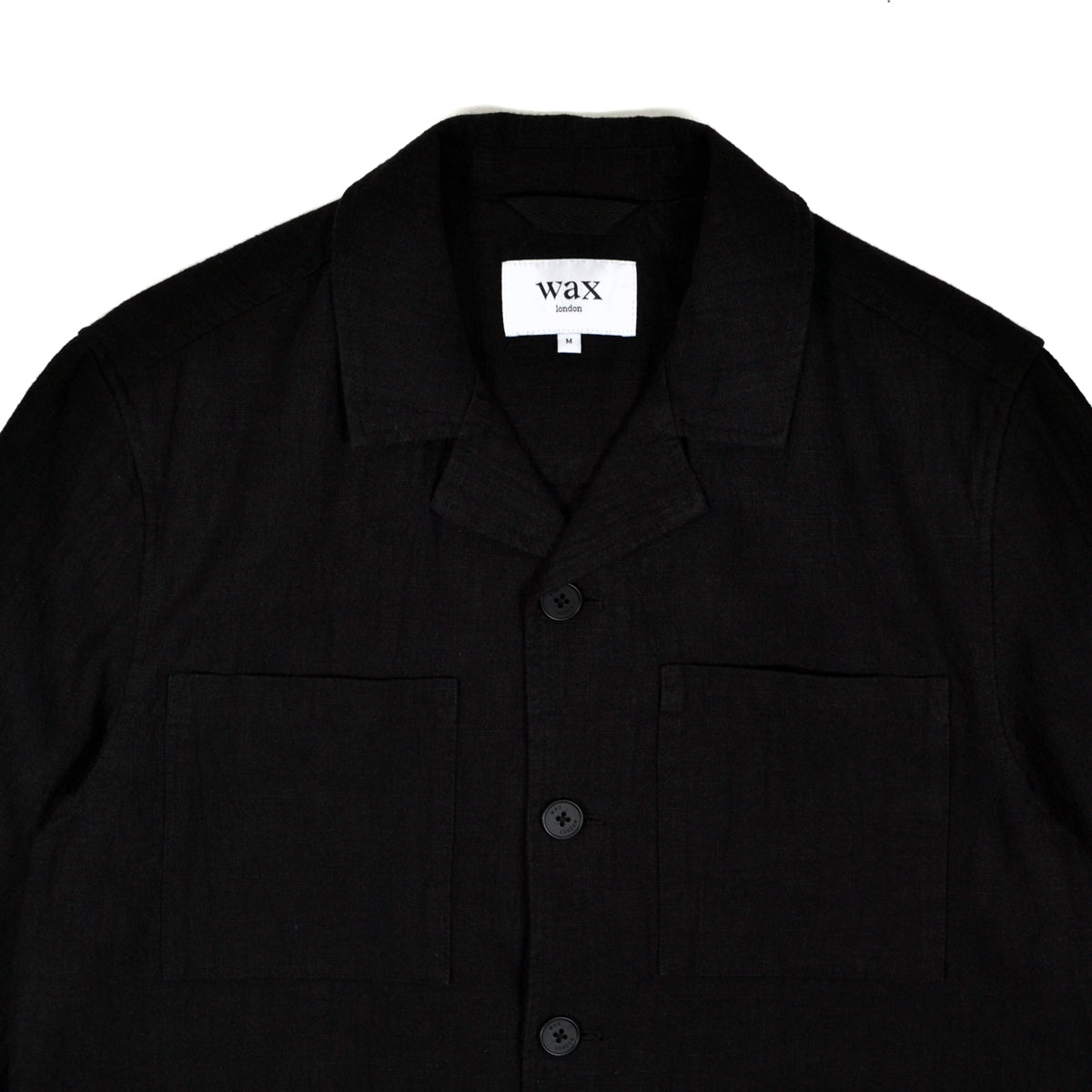 ALDRED OVERSHIRT COTTON LINEN - BLACK
