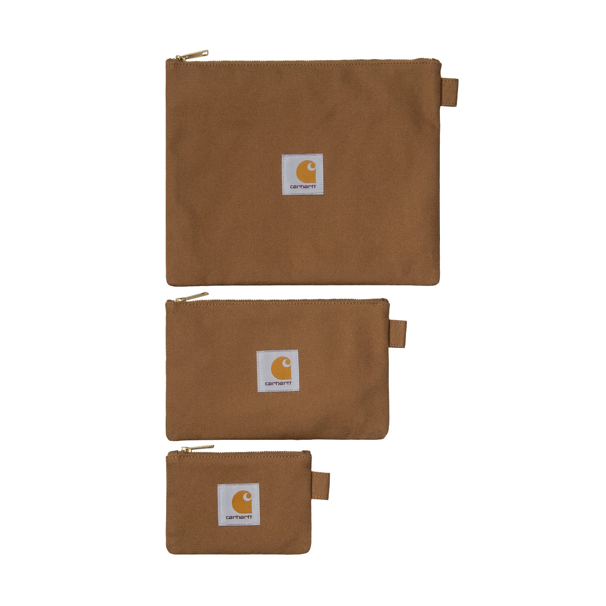 CARHARTT WIP CANVAS POUCH SET - HAMILTON BROWN