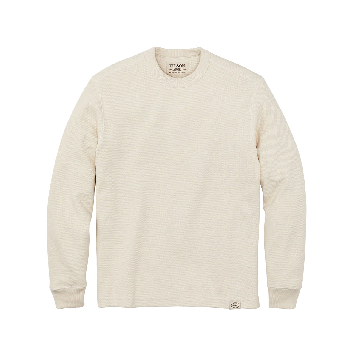 FILSON WAFFLE KNIT THERMAL CREW - SAND