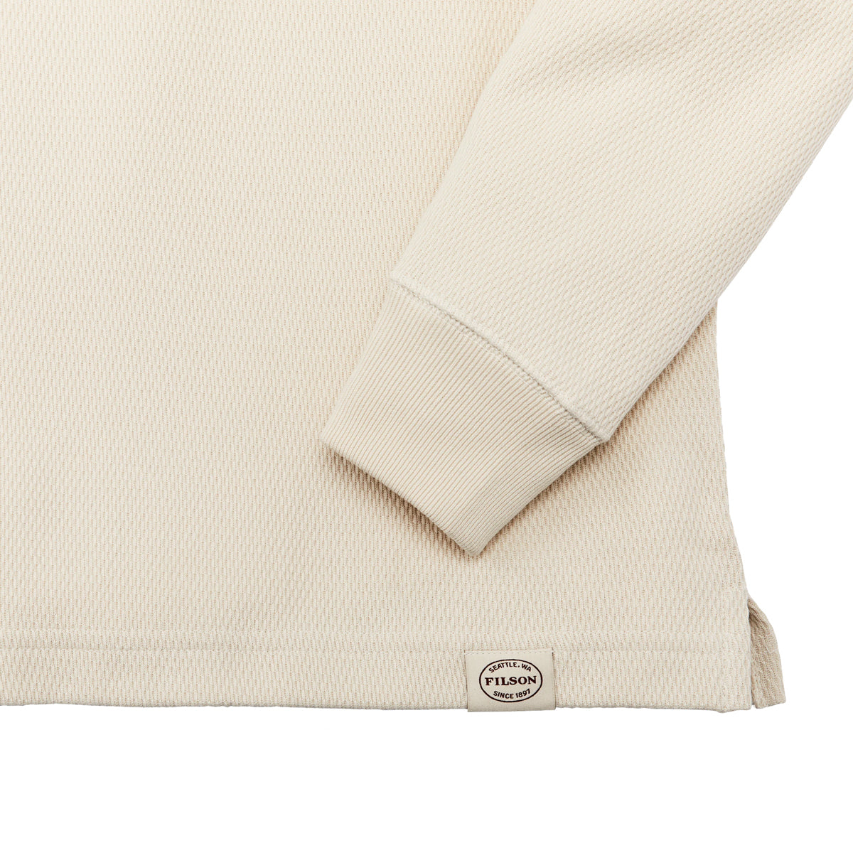 FILSON WAFFLE KNIT THERMAL CREW - SAND