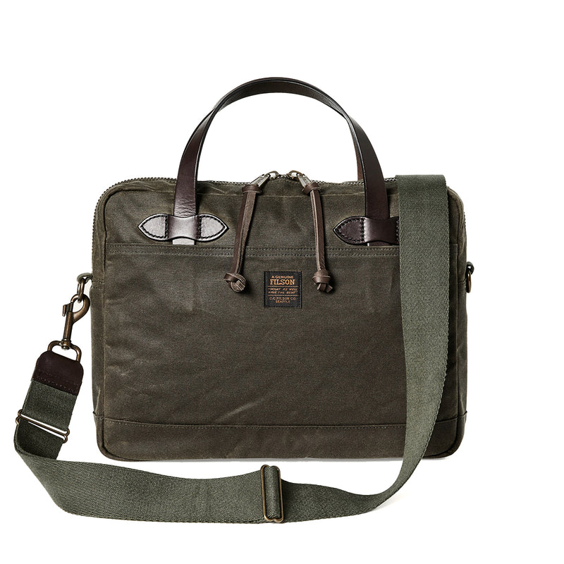 FILSON TIN CLOTH COMPACT BRIEFCASE - OTTER GREEN