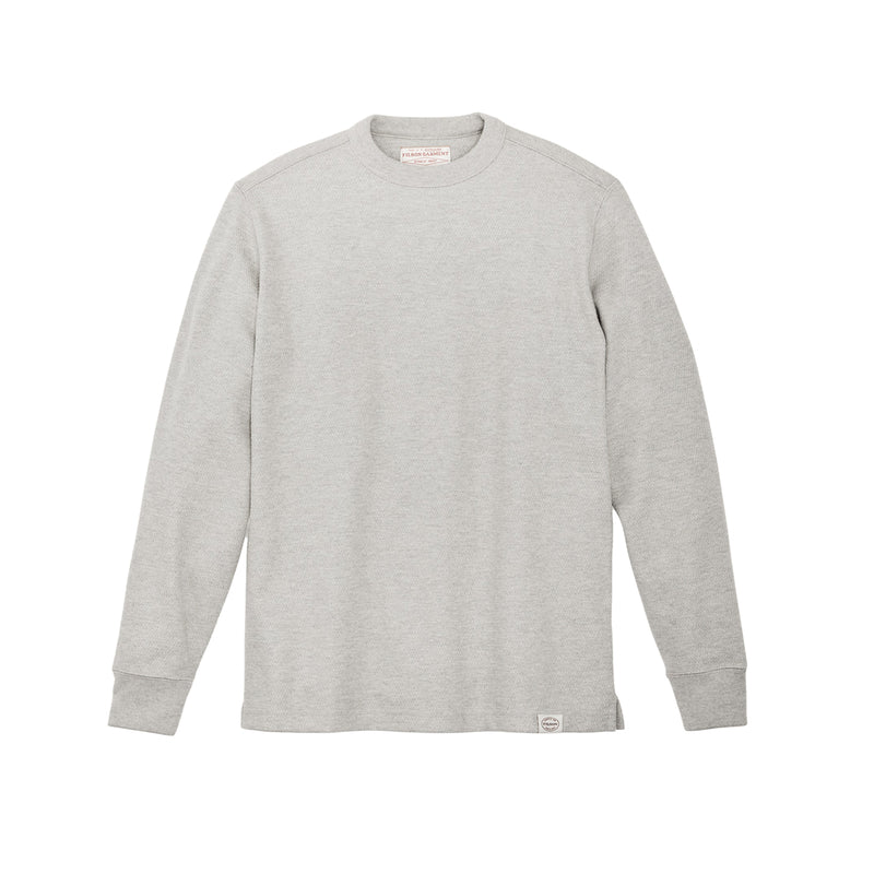 FILSON WAFFLE KNIT THERMAL CREW - LIGHT HEATHER GREY