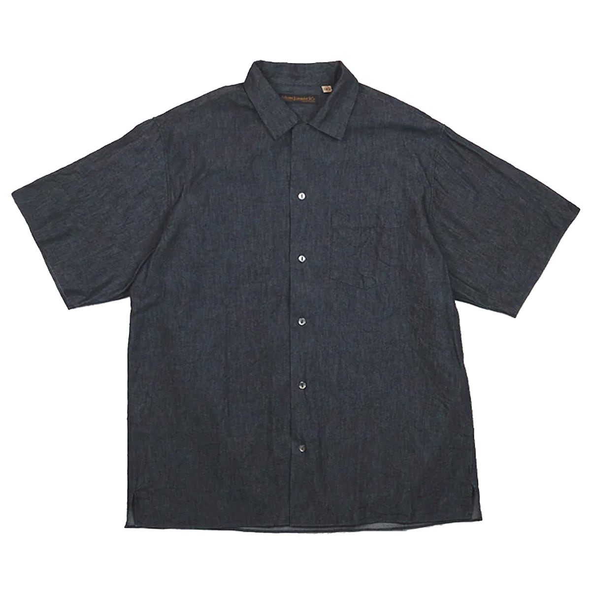 DENIM OPEN COLLAR SHIRT - INDIGO BLUE