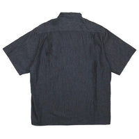 DENIM OPEN COLLAR SHIRT - INDIGO BLUE