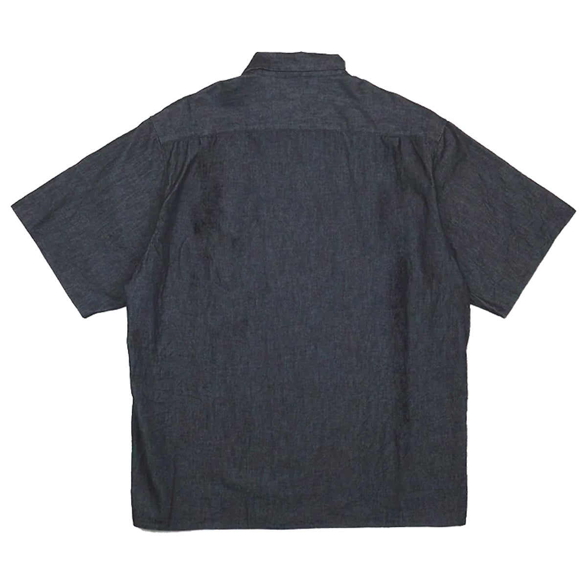 DENIM OPEN COLLAR SHIRT - INDIGO BLUE
