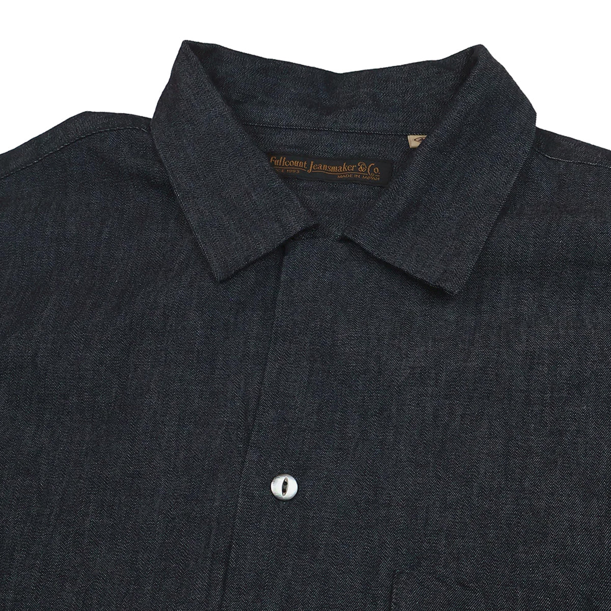 DENIM OPEN COLLAR SHIRT - INDIGO BLUE