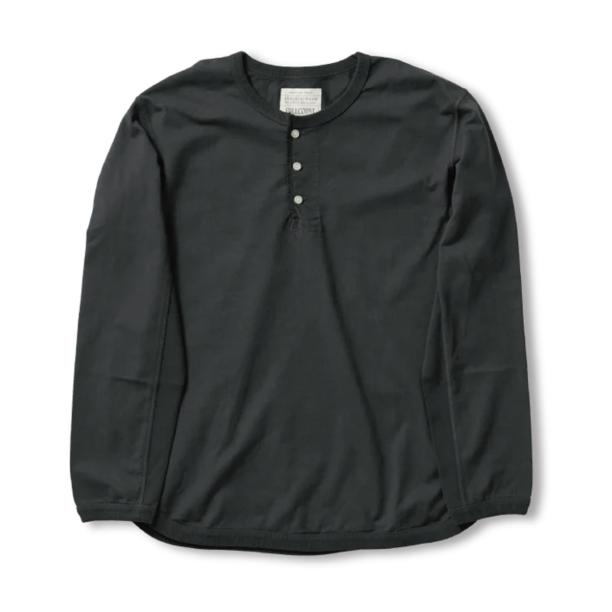 FLAT SEAM HEAVYWEIGHT HENLEY - INK BLACK