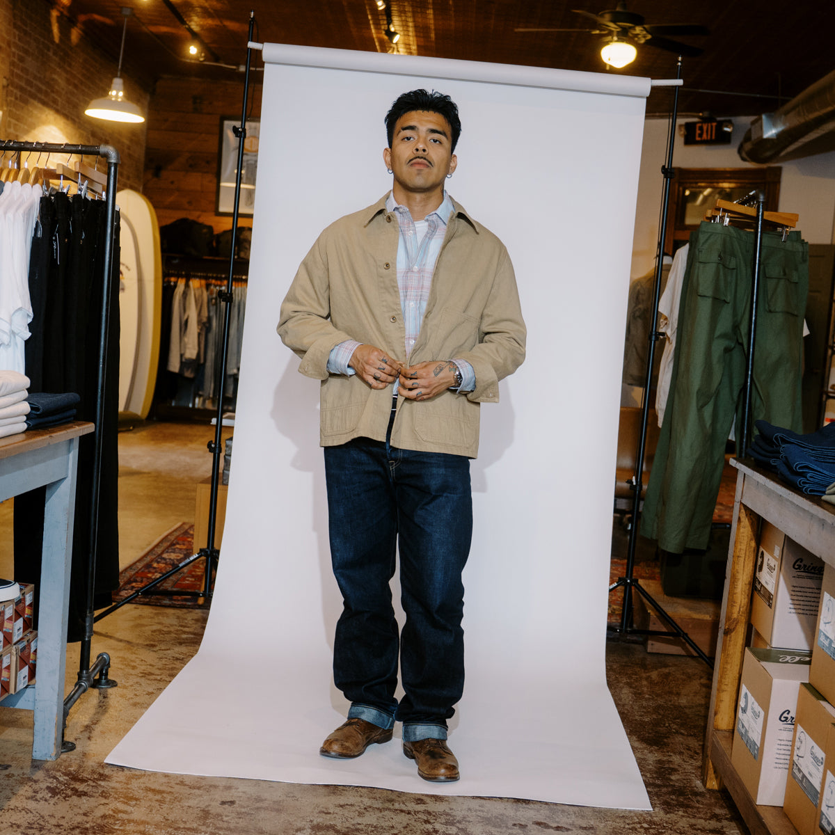 CHORE JACKET DENIM - BEIGE