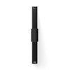 Black rectangular object on a white background