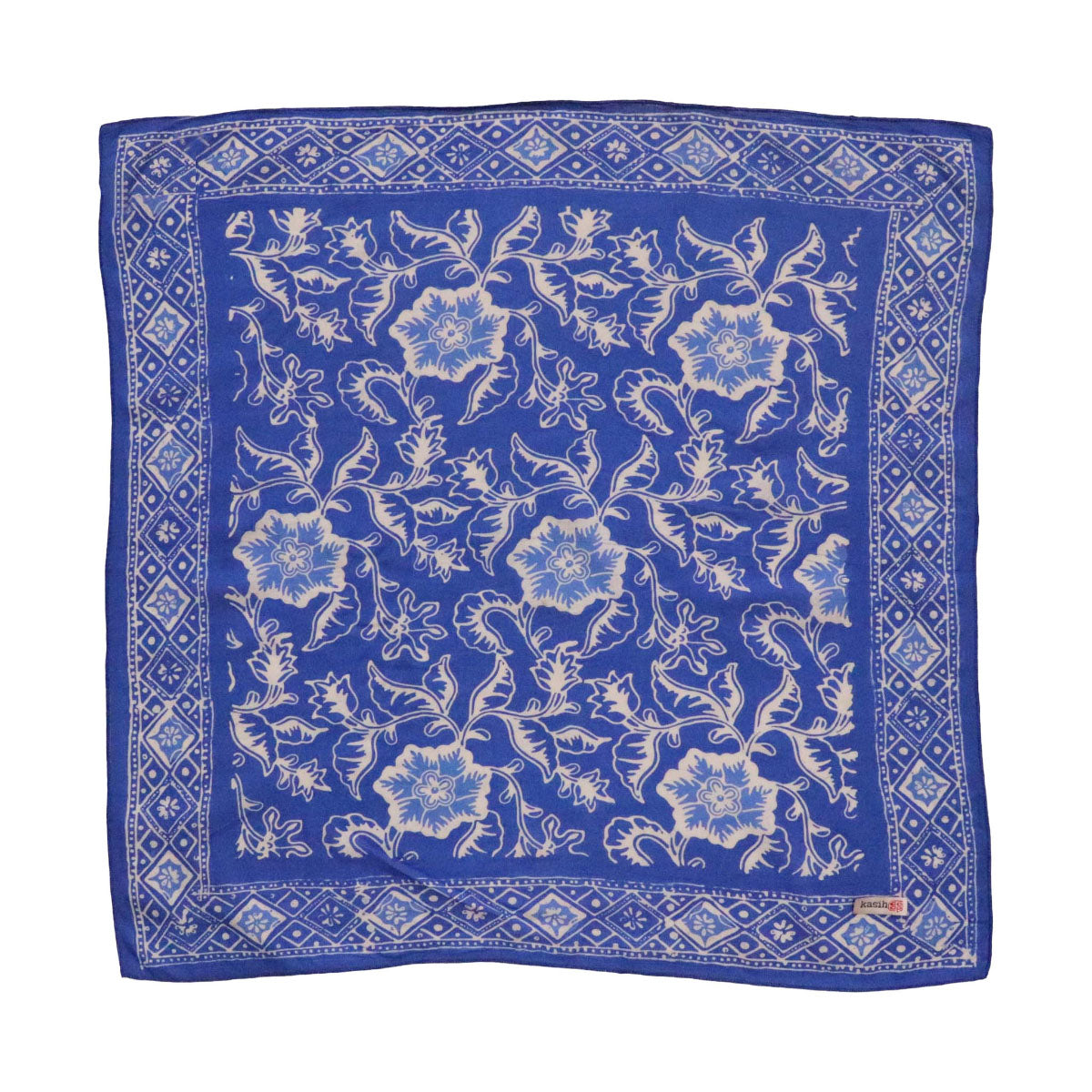 HAND DYED BATIK BANDANA - BLUE TENDRIL