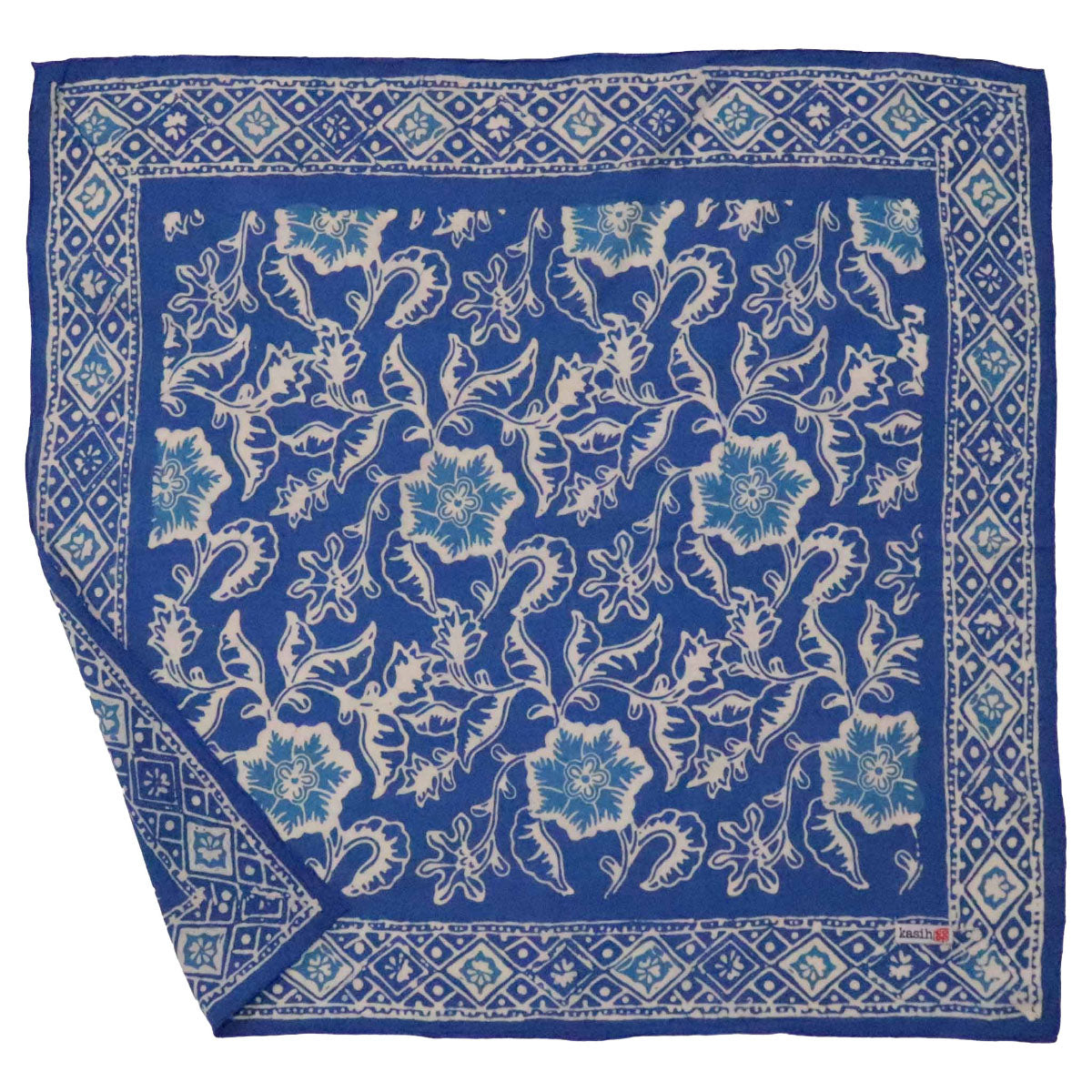 HAND DYED BATIK BANDANA - BLUE TENDRIL