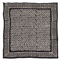 HAND DYED BATIK BANDANA - ONYX PINWHEEL / BLACK / WHITE