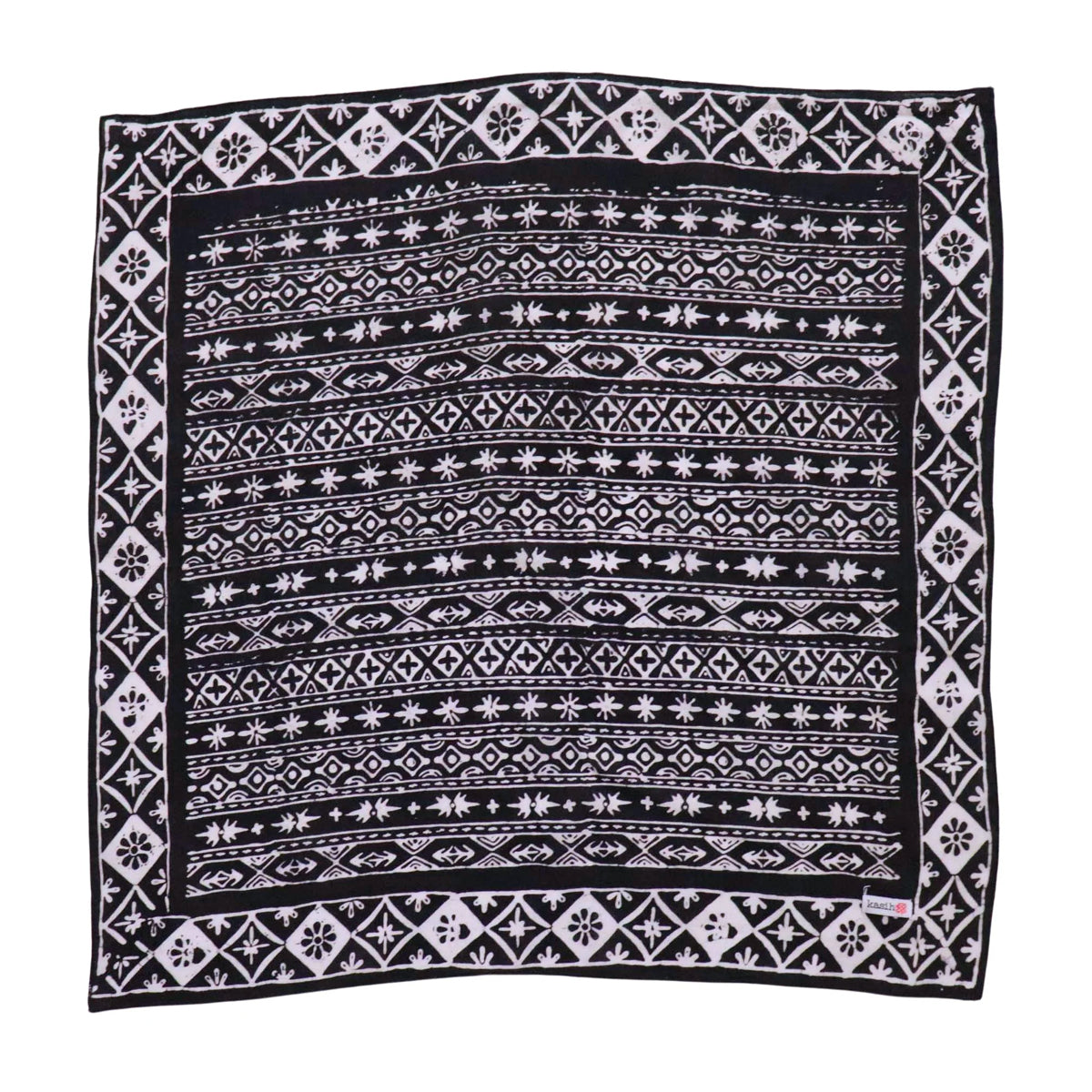 KASIH CO-OP HAND DYED BATIK BANDANA - BLACK / WHITE