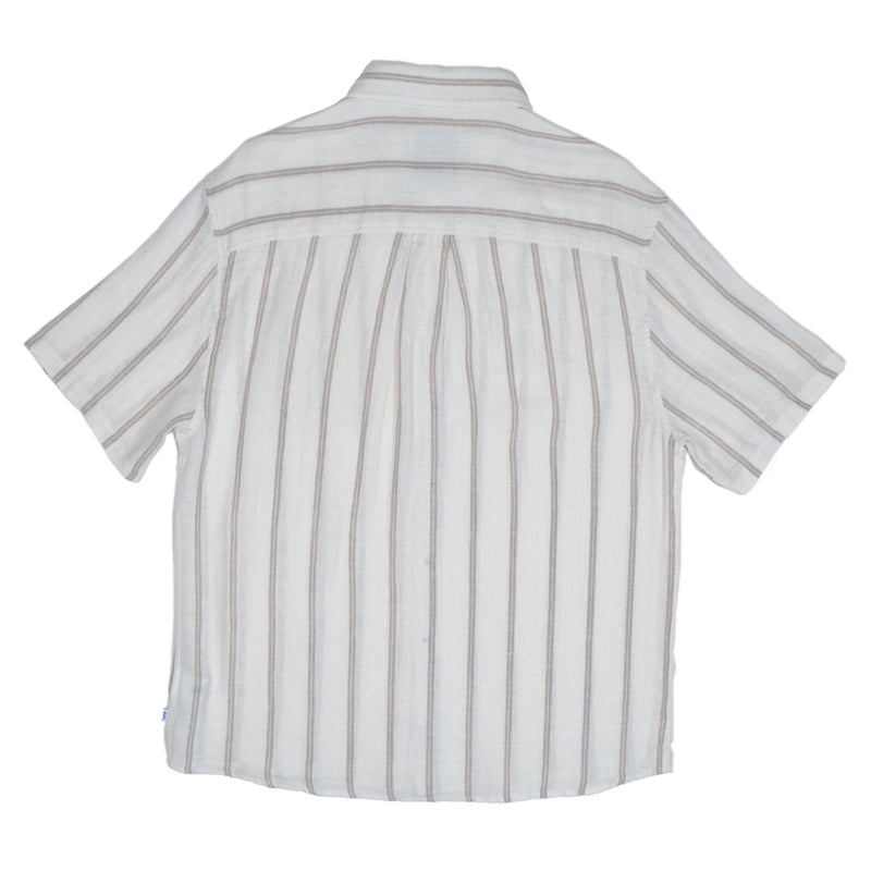Katin USA Alan white short-sleeve shirt with black stripes on a white background