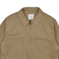 Brown jacket with two front pockets on a white background