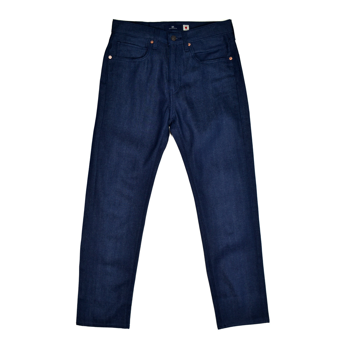 Pair of Levi's blue jeans on a white background