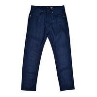 Pair of Levi's blue jeans on a white background