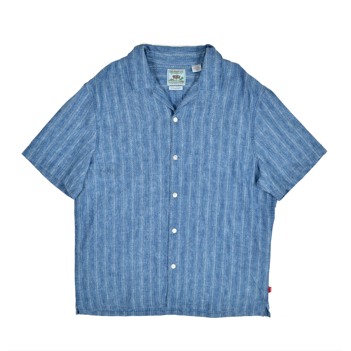 SUNSET NO POCKET CAMP SHIRT - FELIX INDIGO DOBBY