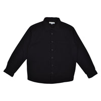 COTTON TWILL L/S SHIRT, 99 DEEP BLACK
