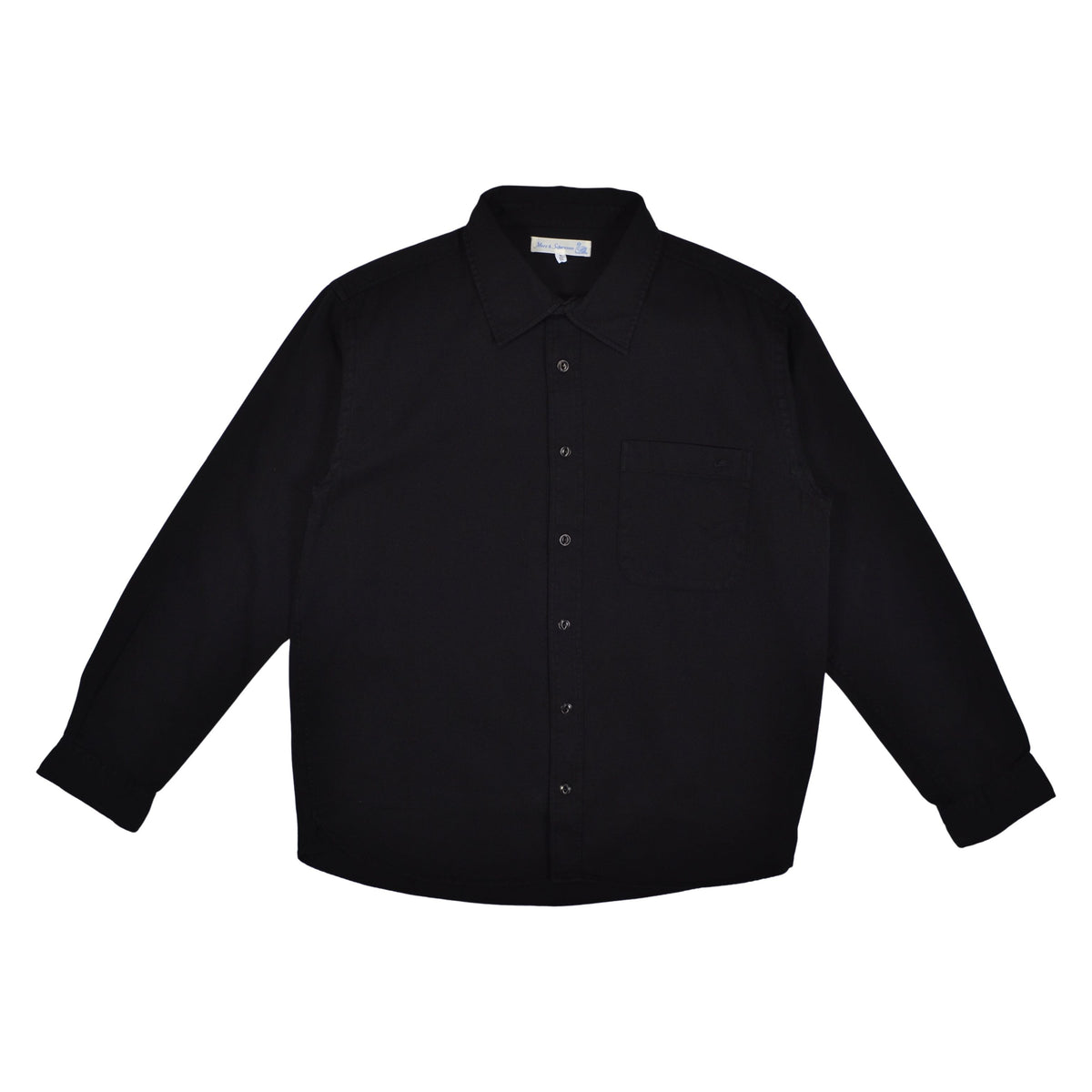 COTTON TWILL L/S SHIRT, 99 DEEP BLACK