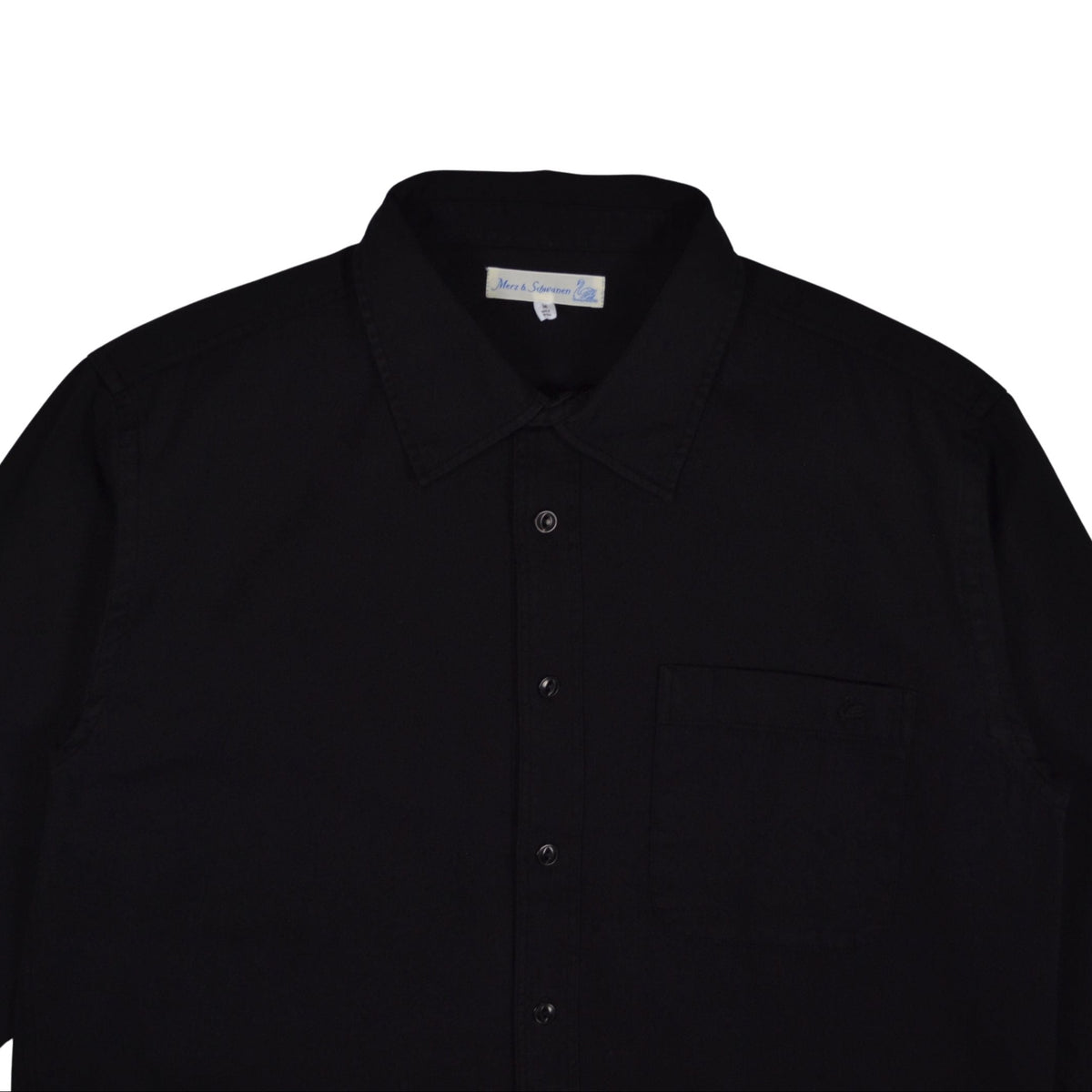 COTTON TWILL L/S SHIRT, 99 DEEP BLACK