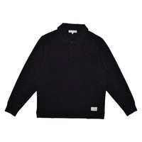 STURDY COTTON INTERLOCK JERSEY RUGBY SHIRT - 99 BLACK