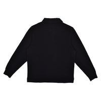STURDY COTTON INTERLOCK JERSEY RUGBY SHIRT - 99 BLACK