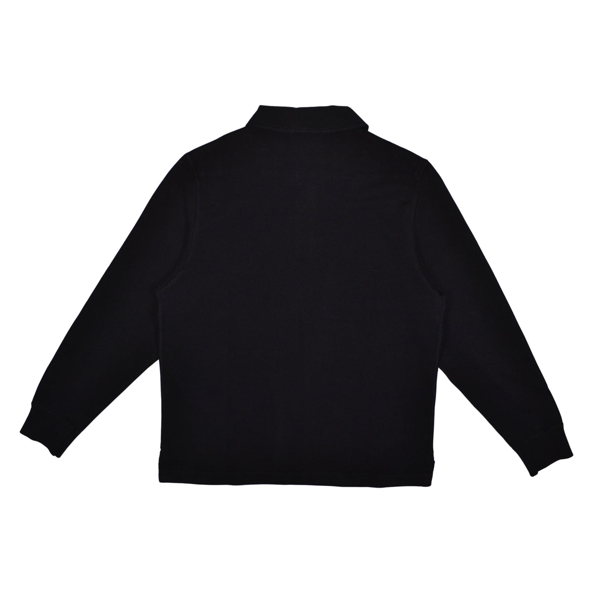 STURDY COTTON INTERLOCK JERSEY RUGBY SHIRT - 99 BLACK