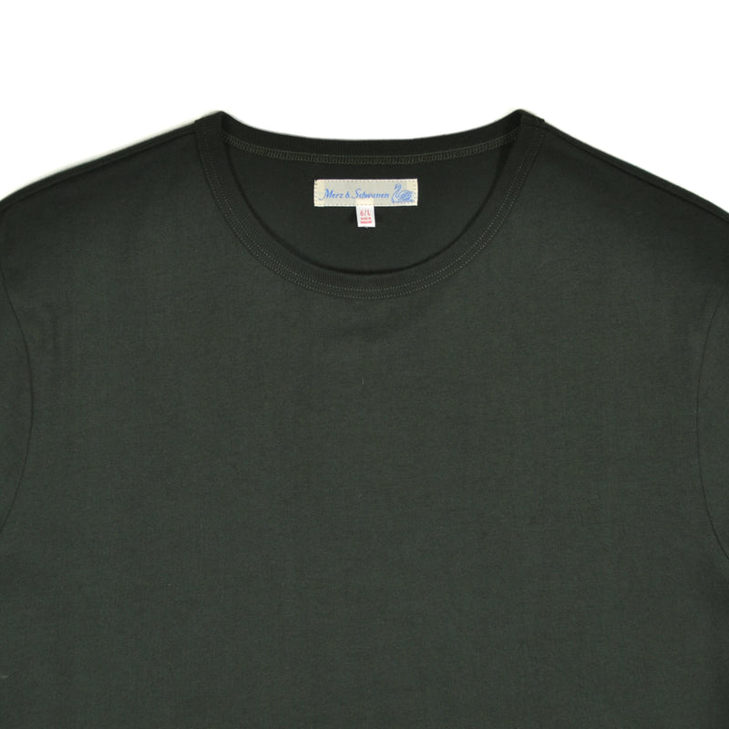 Forest green tee on white background