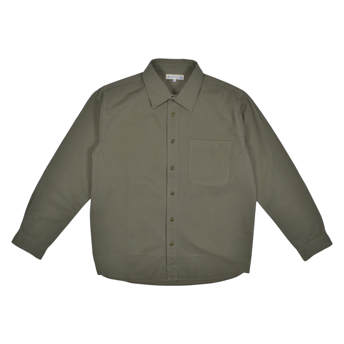 HERRINGBONE L/S SHIRT - 40 ARMY