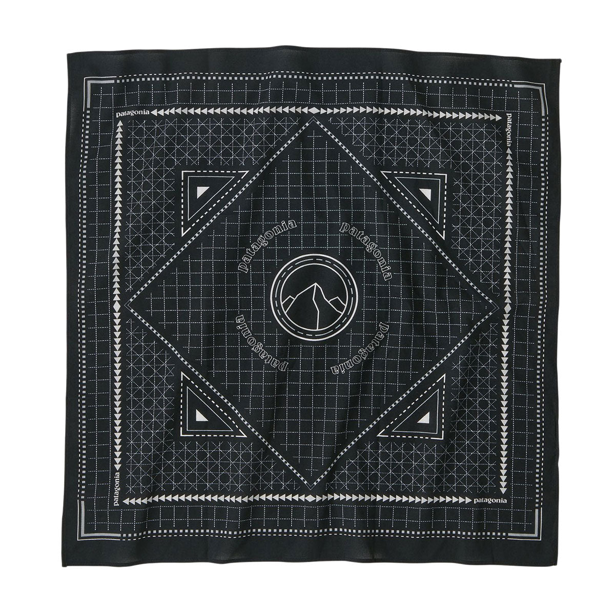 PATAGONIA BANDANA - MOUNTAIN GRID: BLACK