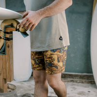 PATAGONIA HYDROPEAK BOARDSHORTS - CLIFFS COVE: PUFFERFISH GOLD