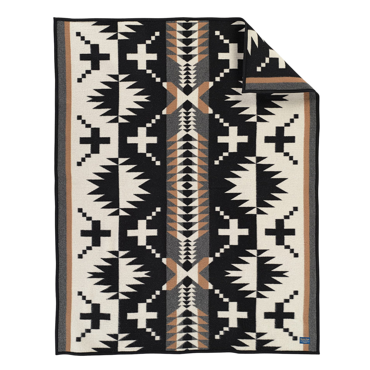 JACQUARD NAPPED THROW - SPIDER ROCK BLACK / WHITE