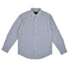 Gray button-up shirt on a white background
