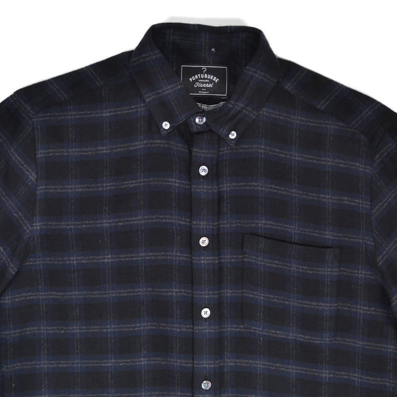 PORTUGUESE FLANNEL CACHAL L/S - BLACK