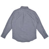 Gray button-up shirt on a white background