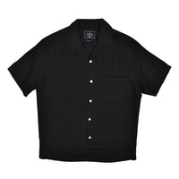 LINEN CAMP COLLAR - BLACK