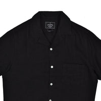 LINEN CAMP COLLAR - BLACK